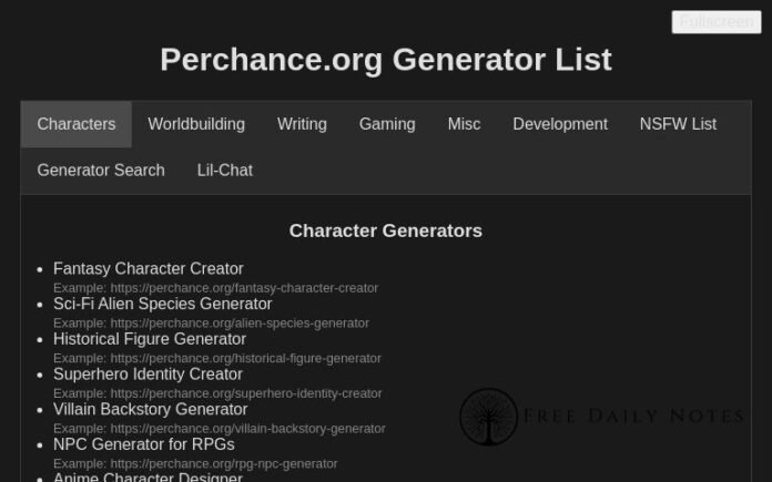 Perchance Story Generator